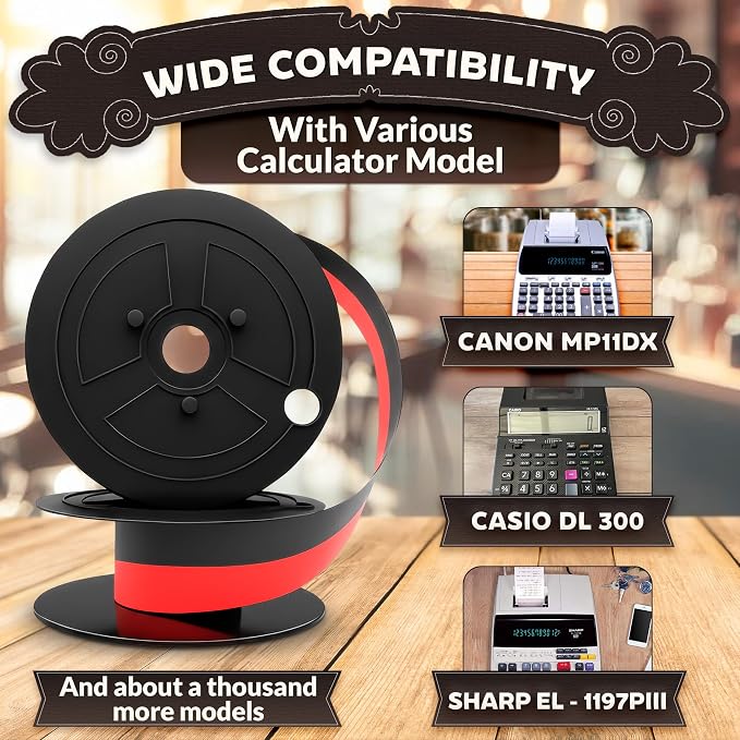 12-Pack Canon Calculator Ribbon Red/Black – 18ft x 0.5in Sharp EL-1197PIII - Image 3