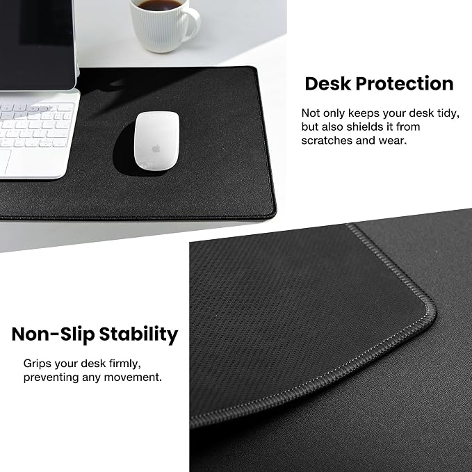 ALOANES Black Waterproof Desk Mat, Large Mouse Pad - Image 5
