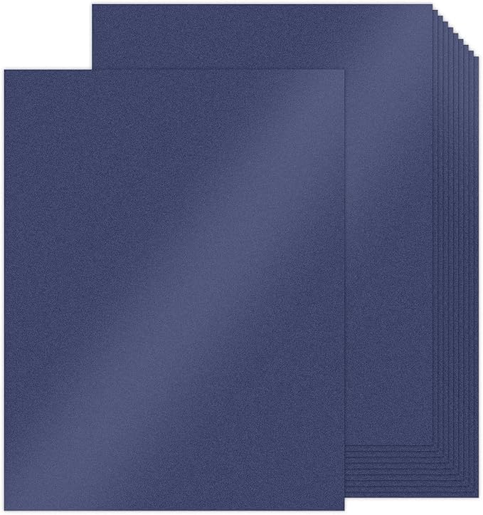 100 Sheets Navy Blue Shimmer Cardstock 8.5 x 11 Blue Paper, Goefun 80lb Card by Goefun