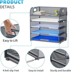 Marbrasse Paper Organizer Letter Tray, 5 Tier Mesh File Organizer - Image 5