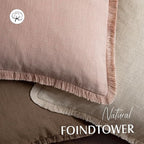 Foindtower Set of 2 Decorative Linen Fringe Throw Pillow Covers Boho Farmhouse - Image 4