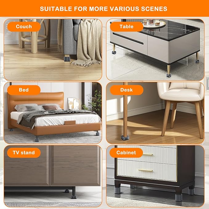 shouwuhho 24 Pack Furniture Risers Adjustable Bed Risers Heavy Duty Lifts - Image 6