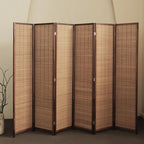 Furnnylane 6 Panel Bamboo Room Divider and Folding Panel Screen, Bamboo Panel - Image 2