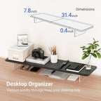 AFOOYO Monitor Stand Riser, 31.5-Inch LED Light Wood Computer Monitor Stand - Image 6
