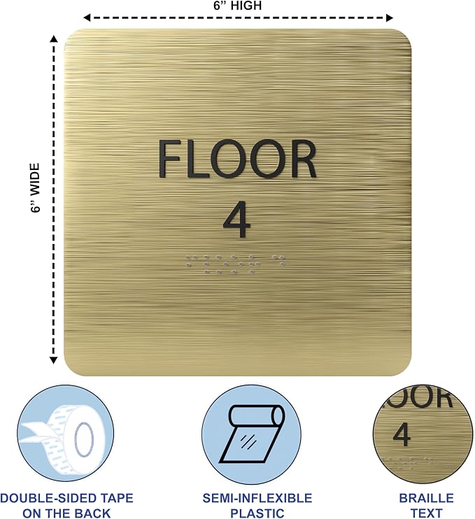 Cold Blue ADA Floor 4 Sign - Image 3