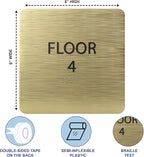 Clean Grey ADA Floor 4 Sign - Image 3
