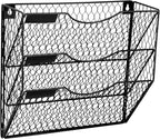 EASEPRES Mail Organizer Wall Mount Hanging File Holder Storage, Metal Chicken - Image 7