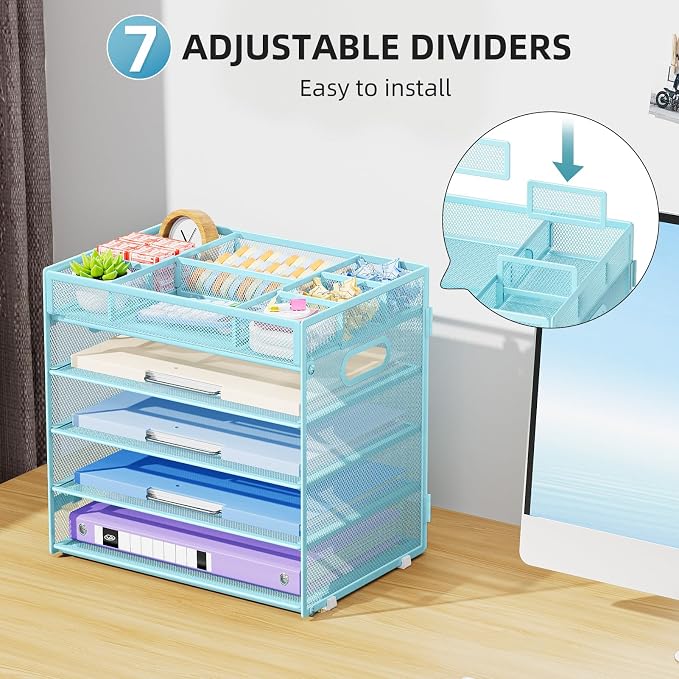 Marbrasse 5-Tier Letter Tray Paper Organizer - Image 4