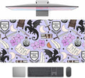 Cute Desk Pad Kawaii Black Loong Mouse Pad Purple Magic Desk Keyboard Pad by TENG+DA+QING
