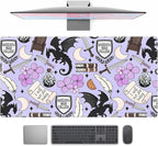 Cute Desk Pad Kawaii Black Loong Mouse Pad Purple Magic Desk Keyboard Pad by TENG+DA+QING