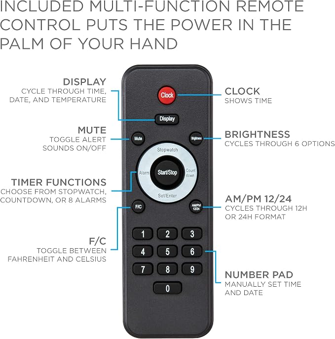Ivation Huge Oversized 48" Large Digital LED Clock | Big Digital Clock - Image 9