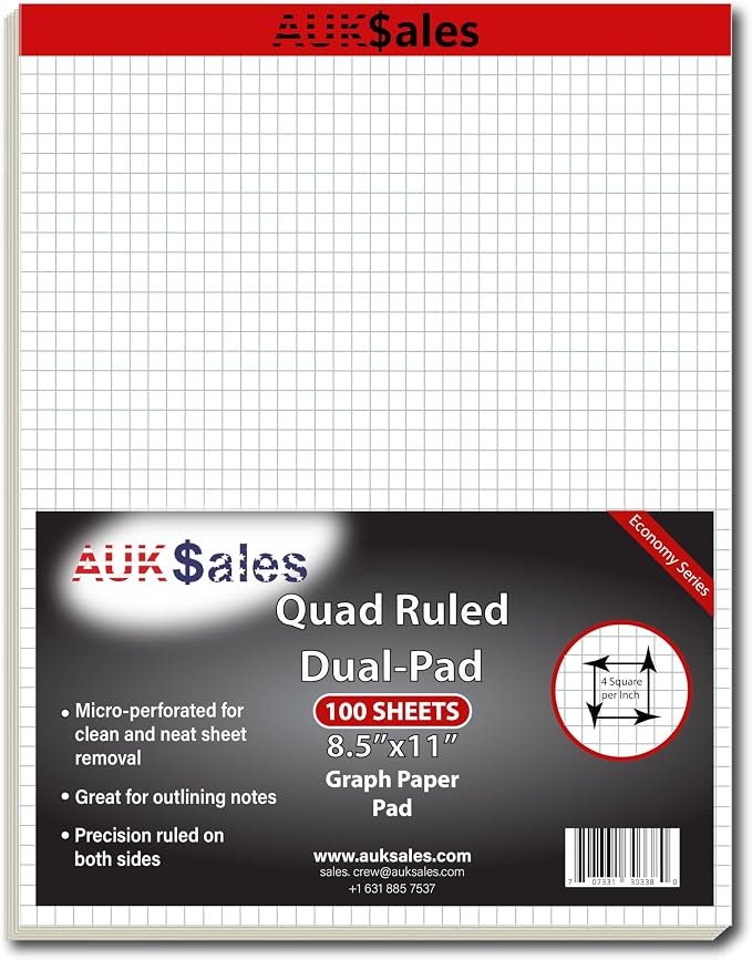 Graph Paper Pad Multisize by AUKSALES