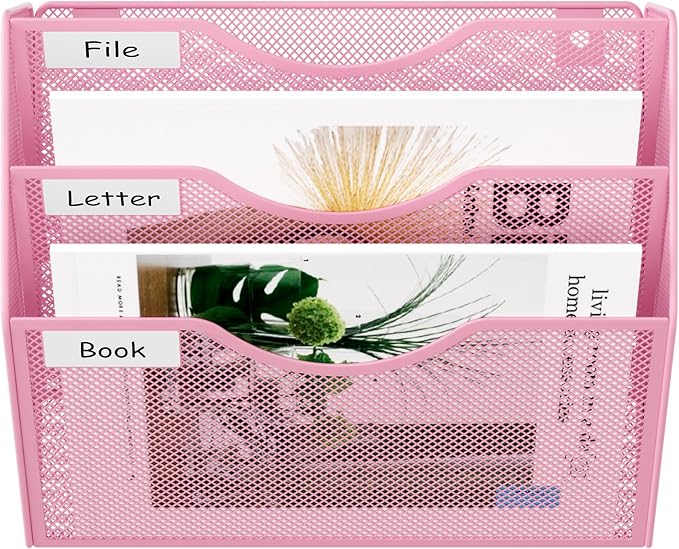 EasyPAG 3 Pocket Mesh Wall File Organizer, Hanging Paper Folder Holder - Image 6