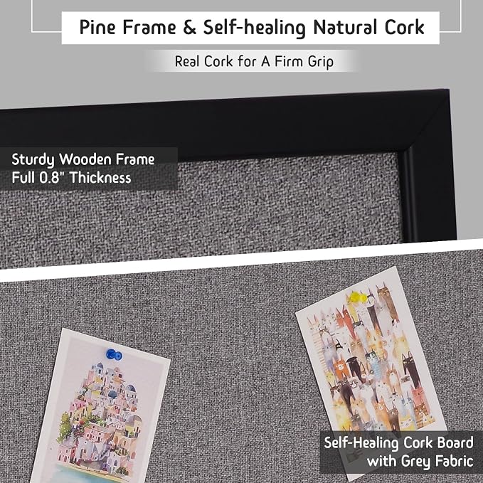 Gideal Cork Board Bulletin Board, 24 x 36 Inch Cork Boards - Image 3