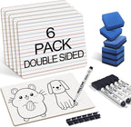 Dry Erase Boards 6 Pack, Double Sided Small Whiteboards by HOLYDE