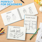 Engrowtic 2 Pack Graph Paper Spiral Notepad A5 Top Wirebound Notepad Grid - Image 3