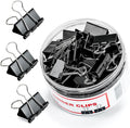 Binder Clips, Kalerr Black Binder Clip Medium, 1.25 Inches Office Clip by Kalerr