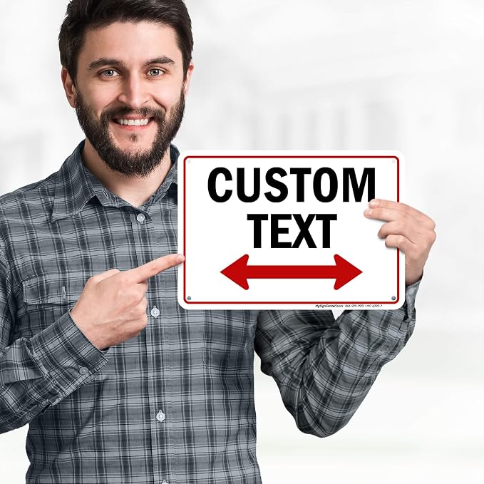 Custom Arrow, Custom Directional Sign, Two Way Arrow, 7x10 Inches, 55 mil thick - Image 2