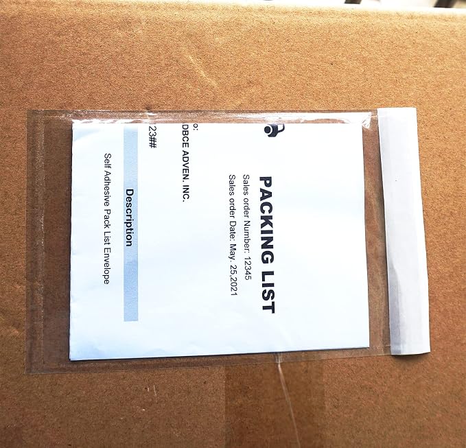 1000 Pcs Premium 4.7''x7.5'' Packing List Envelope, Tailored Size - Image 3