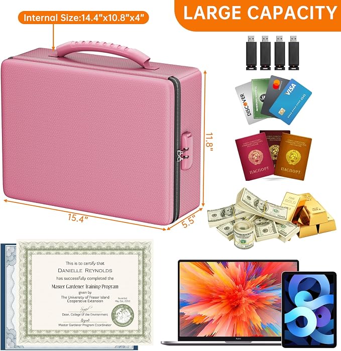 ENGPOW Fireproof Document Box, Hard Case File Box - Image 4