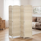HOMCOM 4 Panel Room Divider, Hand-Woven Freestanding Wall Partition - Image 9
