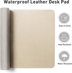 Aothia Faux Leather Desk Mat – Large Mouse Pad, Non-Slip PU Leather Blotter - Image 7