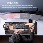 Black Pink Clouds Desk Mat Cute Desk Pad XL Large Extended Mouse Pad Gaming - Image 2
