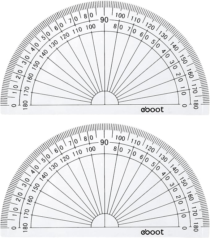 EBOOT 25 Pcs Math Protractors Plastic Protractor 180 Degrees, 4 Inches - Image 4