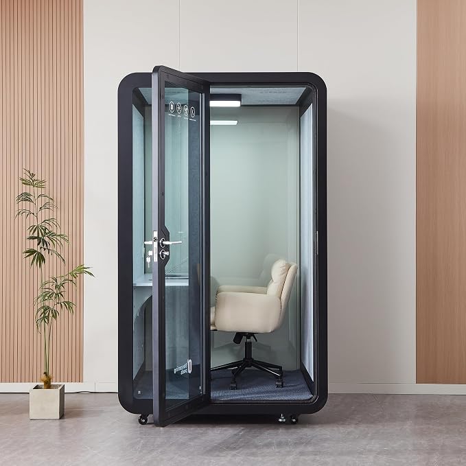 GEARONIC Solo Office Sound Booth Pod Audio Privacy, Mobile Roller - Image 2