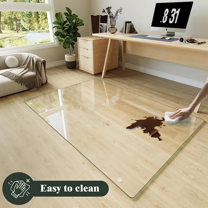 Koonmi Tempered Glass Chair Mat - Image 5