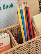 DINGTAI Rattan Desk Organizer, Tabletop Mail Holder, 5 Slot Mail Organizer - Image 5