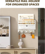 Rebee Vision Farmhouse Mail Organizer Wall Mounted – Rustic Key and Mail Holder - Image 5