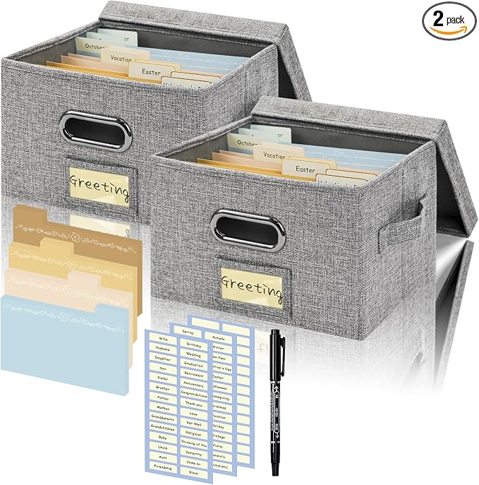 Remowith Greeting Card Organizer and Storage Box by Remowith