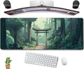 Japanese Green Forest Gaming Mouse Pad Anime Tree Woodland Desk Mat XL Large by DCJJM