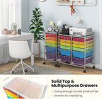 LDAILY 12 Drawer Rolling Storage Cart, Craft Cart Organizer on Wheels w/Metal - Image 7