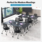 Goakwwuz Conference Room Table, Folding Conference Tables, Thicken Grey Tabletop - Image 6