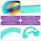Zonon 6 Pieces Protractors Bulk Plastic 180 Degrees 6 Inch Translucent - Image 3