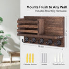 Lwenki Key Holder for Wall – Decorative Wooden Mail Holder and Key Shelf - Image 2