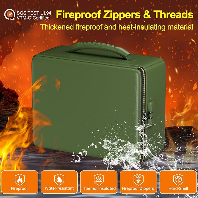ENGPOW Fireproof Document Box, Hard Fireproof Box - Image 3