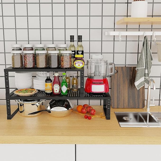 Jojocross Expandable Cabinet Shelf Organizer Storage Spice Rack Shelves - Image 2
