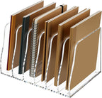 SANRUI Acrylic Desk File Organizer, 6 Vertical Compartments Clear Magazine File - Image 9