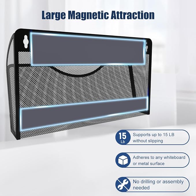 LQPAFZ Magnetic File Holder 1 Pockets File Folder Organizer, Office Hanging - Image 2