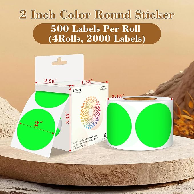 2 Inch Color Coding Round Labels - Image 2