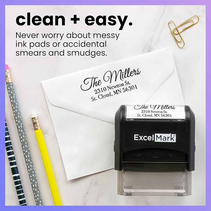 ExcelMark Personalized Return Address Stamp – Custom Self Inking Rubber Stamp - Image 6