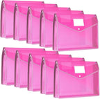 10 Pieces Plastic File Folders Envelope Expanding File Wallet Organizer by Epakh