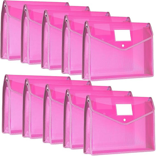 10 Pieces Plastic File Folders Envelope Expanding File Wallet Organizer by Epakh