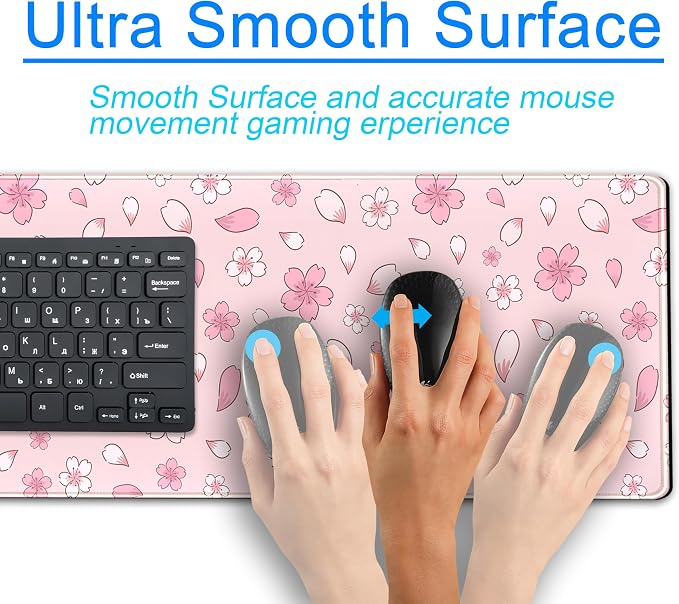 Cherry Blossom Mouse Pad Kawaii Pink XL Large Extended Gaming Desk Mat Cute - Image 4