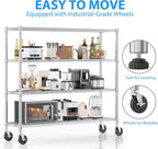 Homdox 4 Tier Heavy Duty Metal Wire Shelving - Image 6