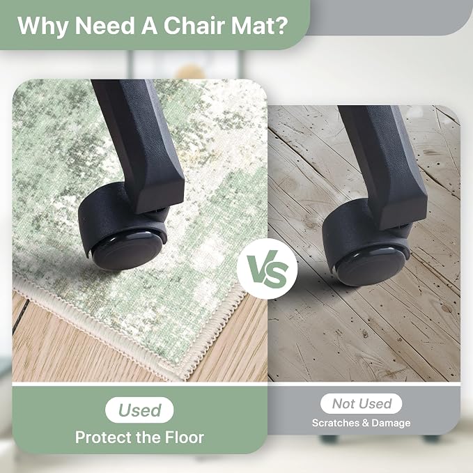 Office Chair Mat for Hardwood Tile Floor, Abstract 36"X 48" Desk Mats for - Image 5