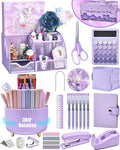 LXEVIHK 21Pcs Purple Desk Organizers and Accessories by StyleYourDeskinOneColor